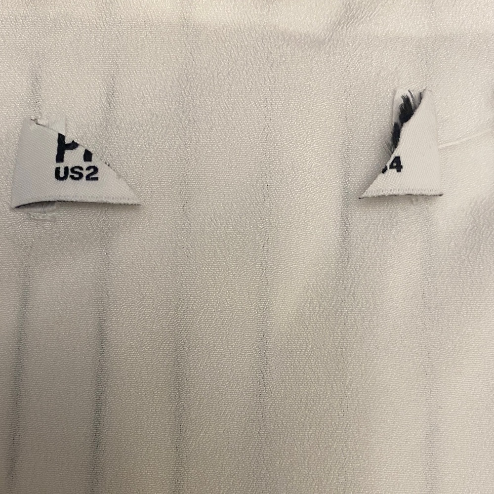 Princess Polly Santa Cruz Pinstripe Zip Ivory Striped Cap Sleeve Top - Picture 3 of 5